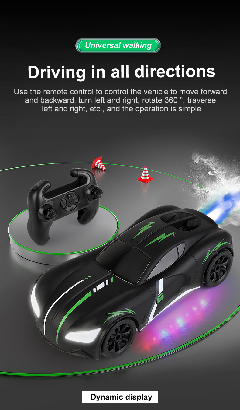 Black Racer RC Car | Obstacle Avoidance - ISPEKTRUM Toys & Games