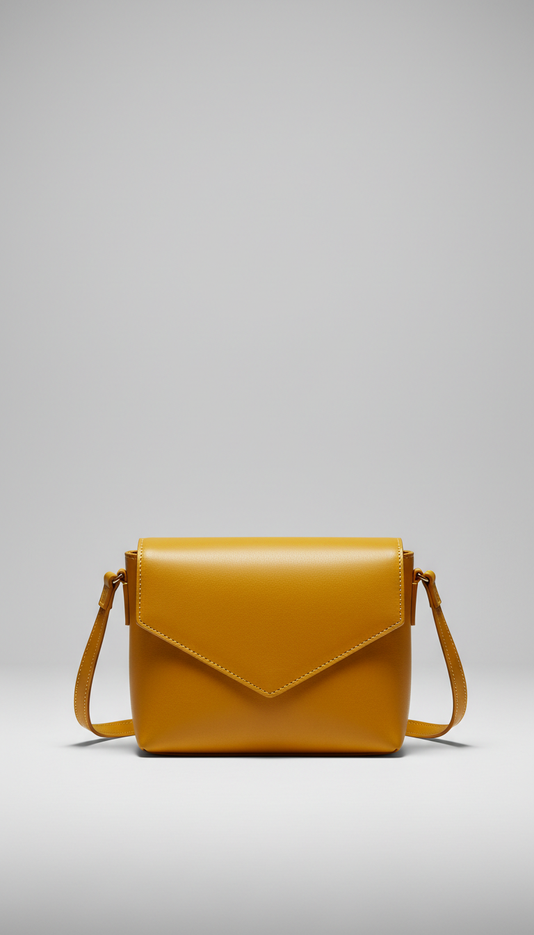 Vivid Ochre leather crossbody bag