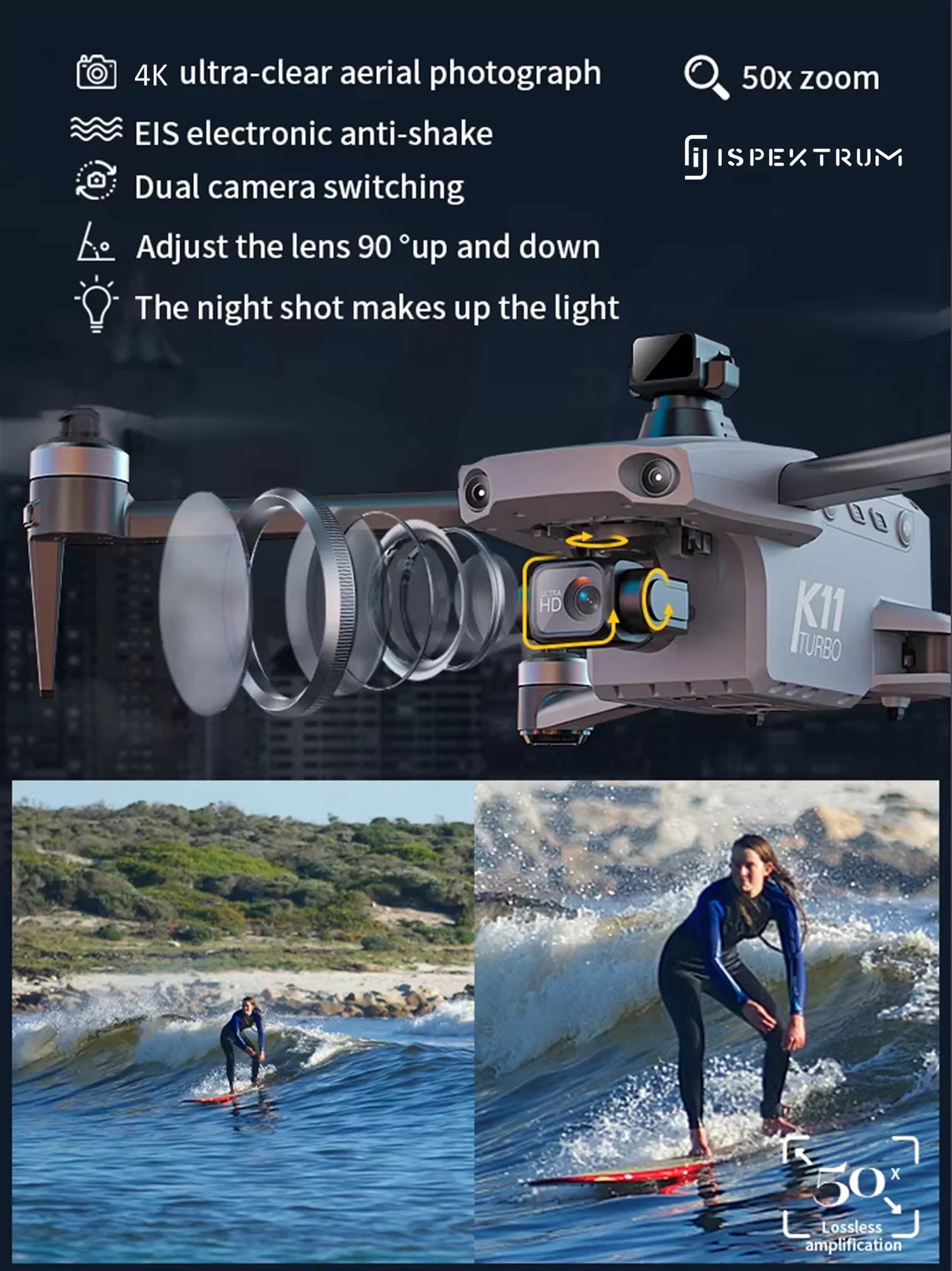 FlyCam iSK11 4K Drone - ISPEKTRUM Toys & Games