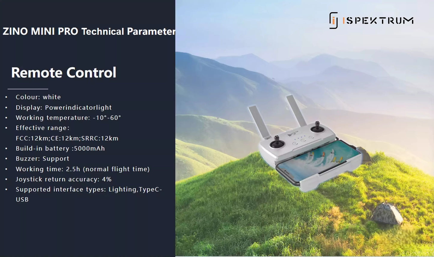 Zino Mini Pro Drone - 2025 Edition | 12KM Flight Range | 50 Minutes Flight Time | 45MP Camera - ISPEKTRUM Toys & Games