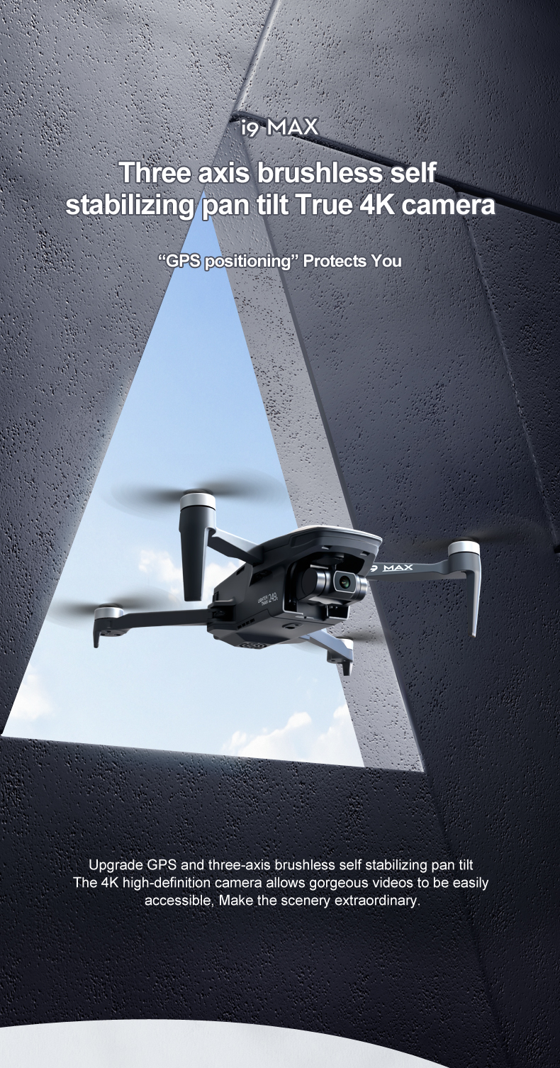 4K Drone-i9 Max Mini | 3-Axis Gimbal | 8MP Camera - ISPEKTRUM Toys & Games