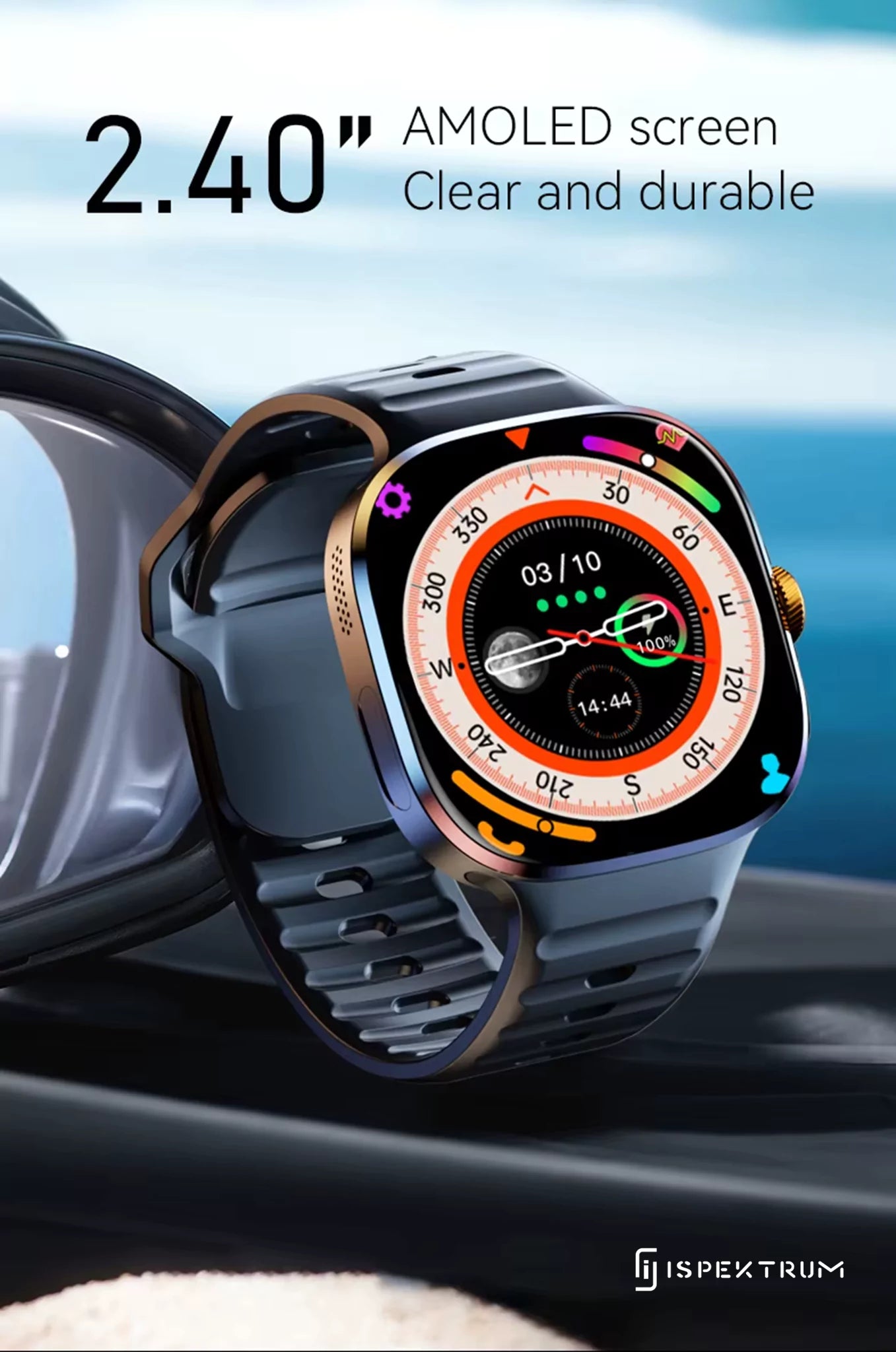 IS99 4G LTE GPS Smartwatch with Rotating Camera, ChatGPT, 2 Inch AMOLED Display & Health Monitoring