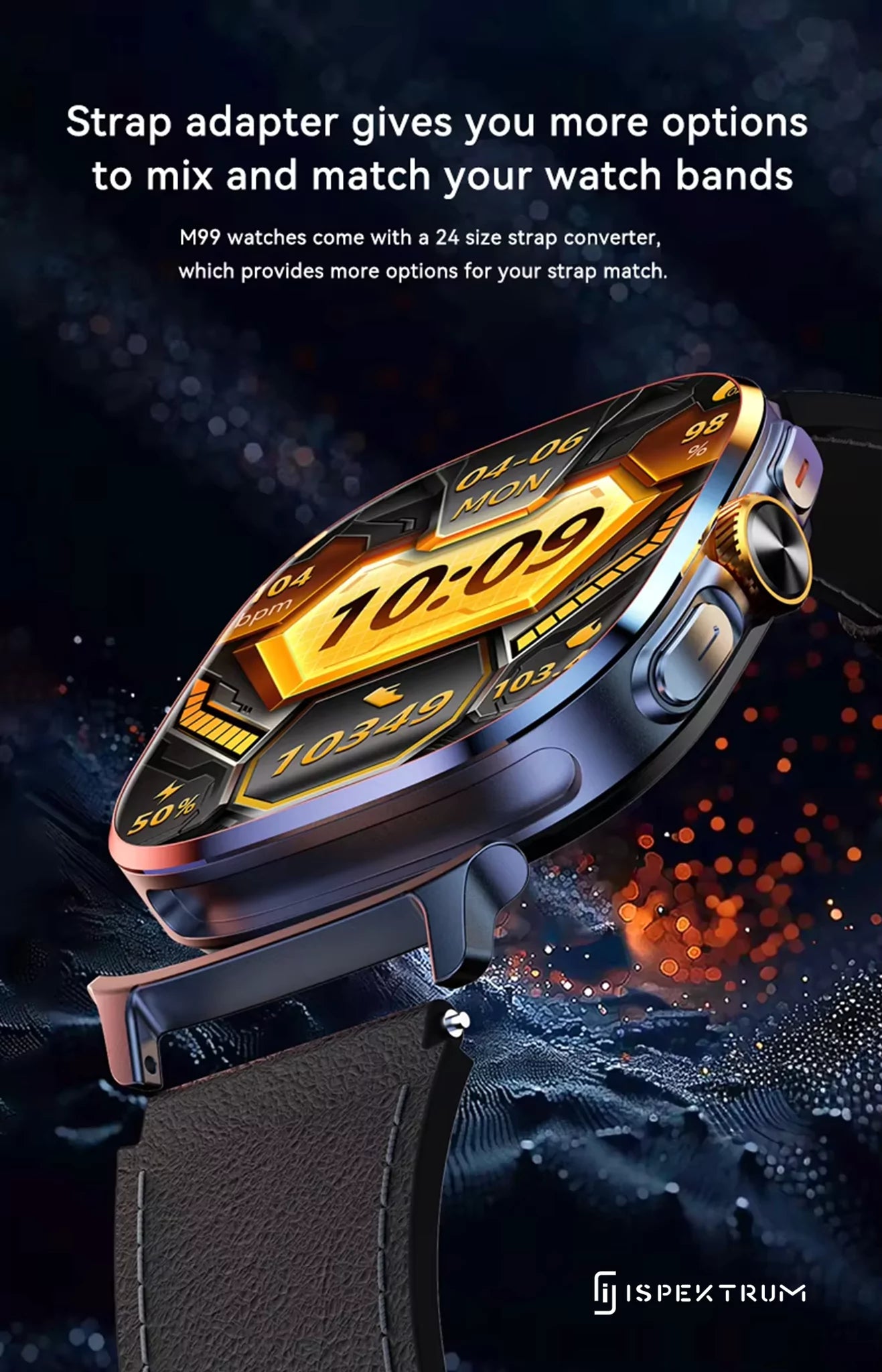 IS99 4G LTE GPS Smartwatch with Rotating Camera, ChatGPT, 2 Inch AMOLED Display & Health Monitoring