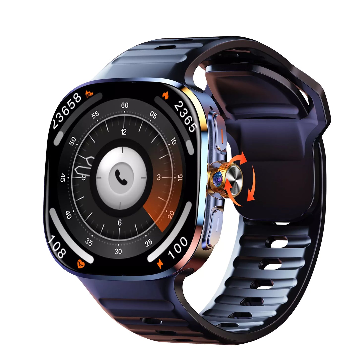IS99 4G LTE GPS Smartwatch with Rotating Camera, ChatGPT, 2 Inch AMOLED Display & Health Monitoring