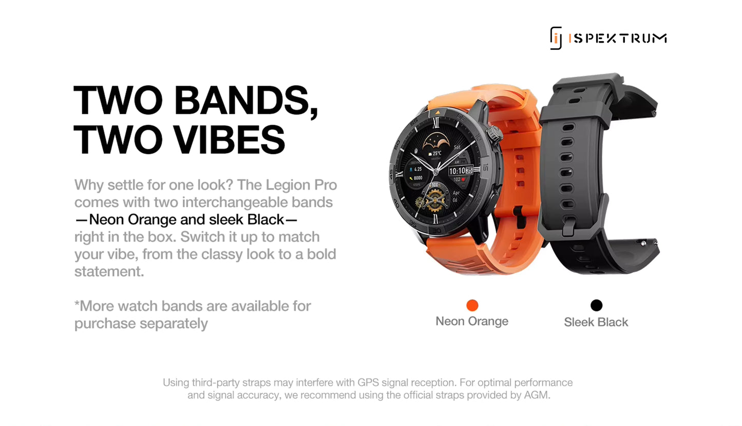 Legion Pro GPS Smartwatch – AMOLED Display, Waterproof, Long Battery Life - ISPEKTRUM Smart Watch