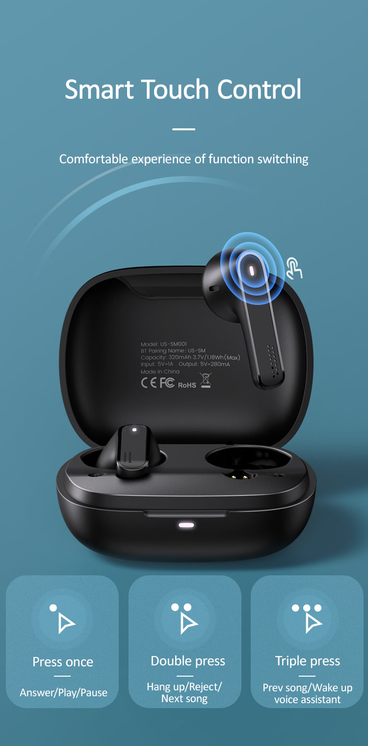 USAMS SM001 Wireless Earbuds - ISPEKTRUM Wireless Earbuds