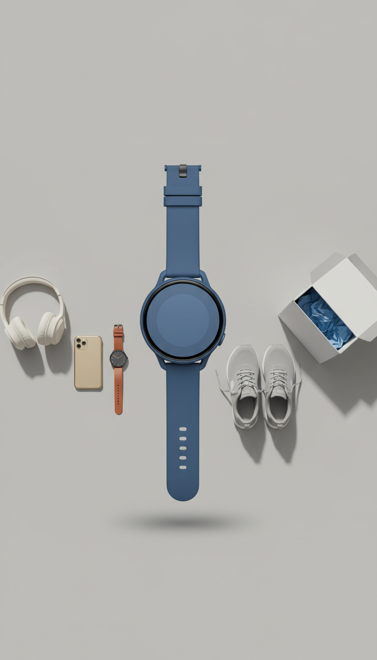 Signal blue touchscreen smartwatch