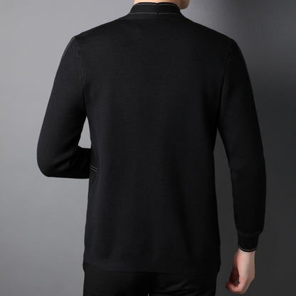Men's Wool Knitted Cardigan for Young and Middle-Aged