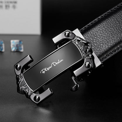 Men's Automatic Buckle Genuine Leather Belt in Fashion