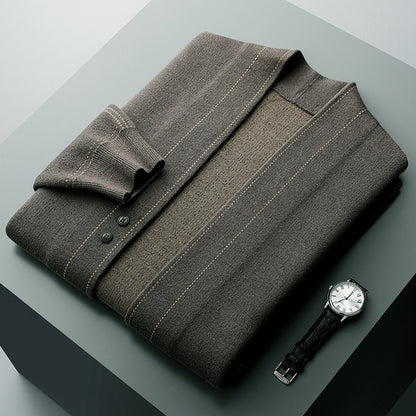 Men's Wool Knitted Cardigan for Young and Middle-Aged