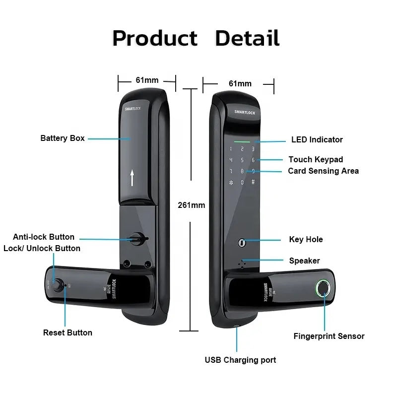 iSM08 Smart Biometric Door Lock - ISPEKTRUM Home & Garden