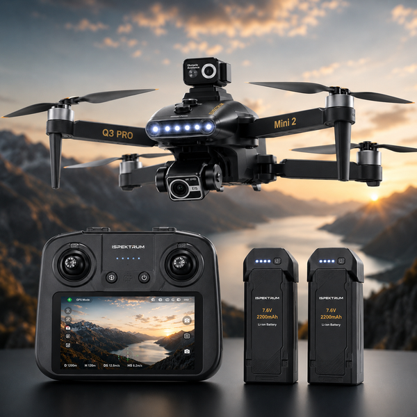 Vortex Q3 Mini 2 4K Drone | 7.8″ HD Screen, 3-Axis Gimbal & GPS