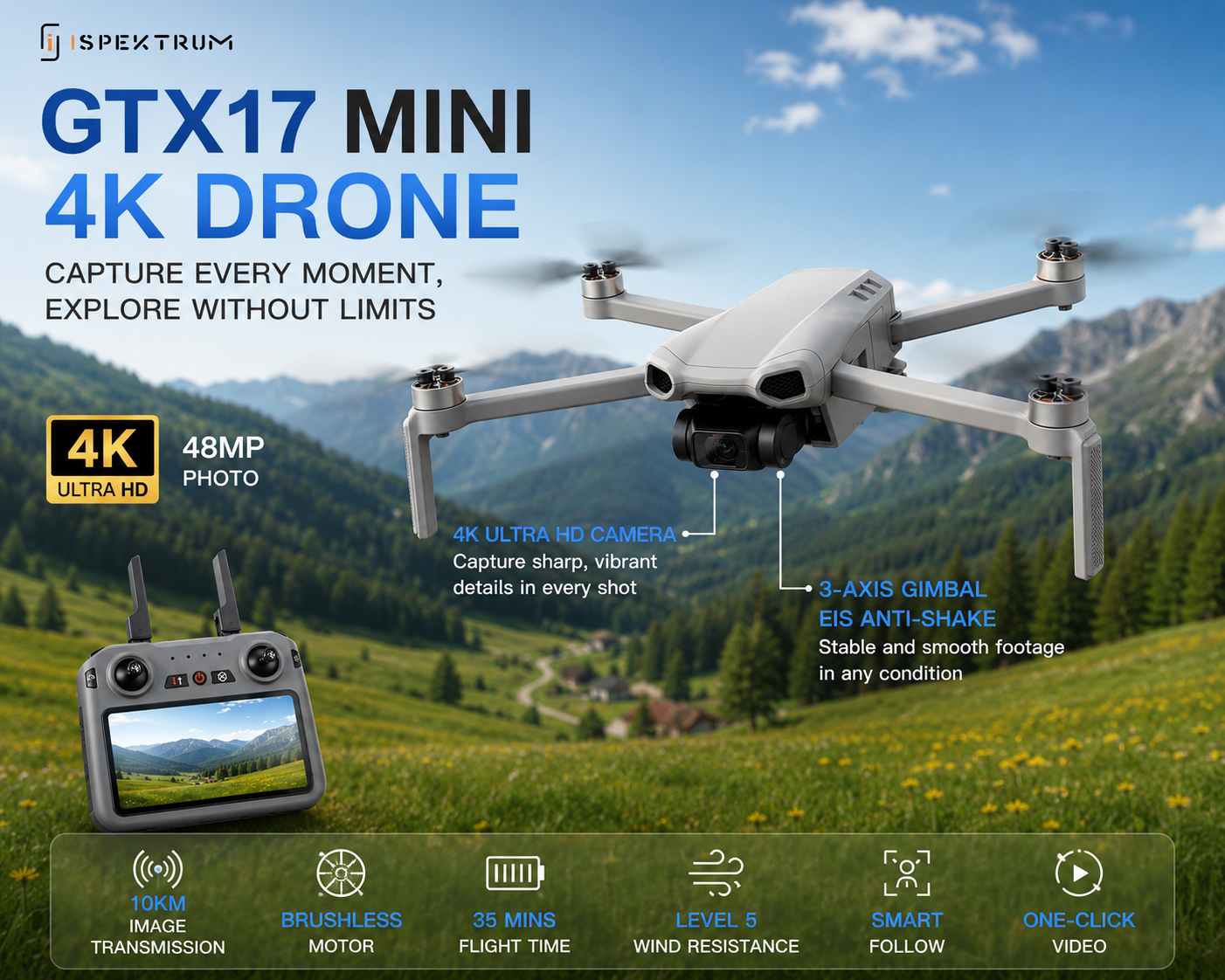 GTX17 Mini 4K Drone: Elevate Your Aerial Photography and Videography