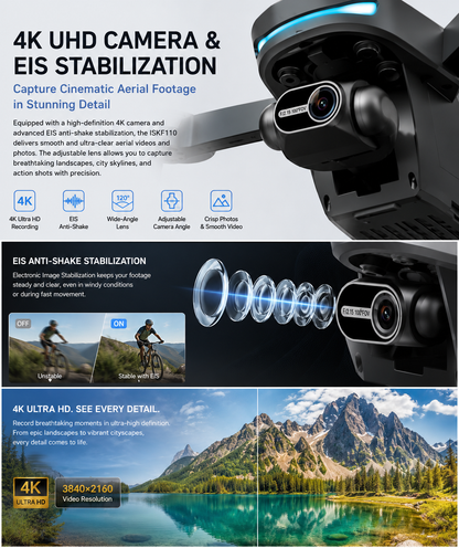 FlyBot ISKF110 4K Drone | 2-Axis Gimbal