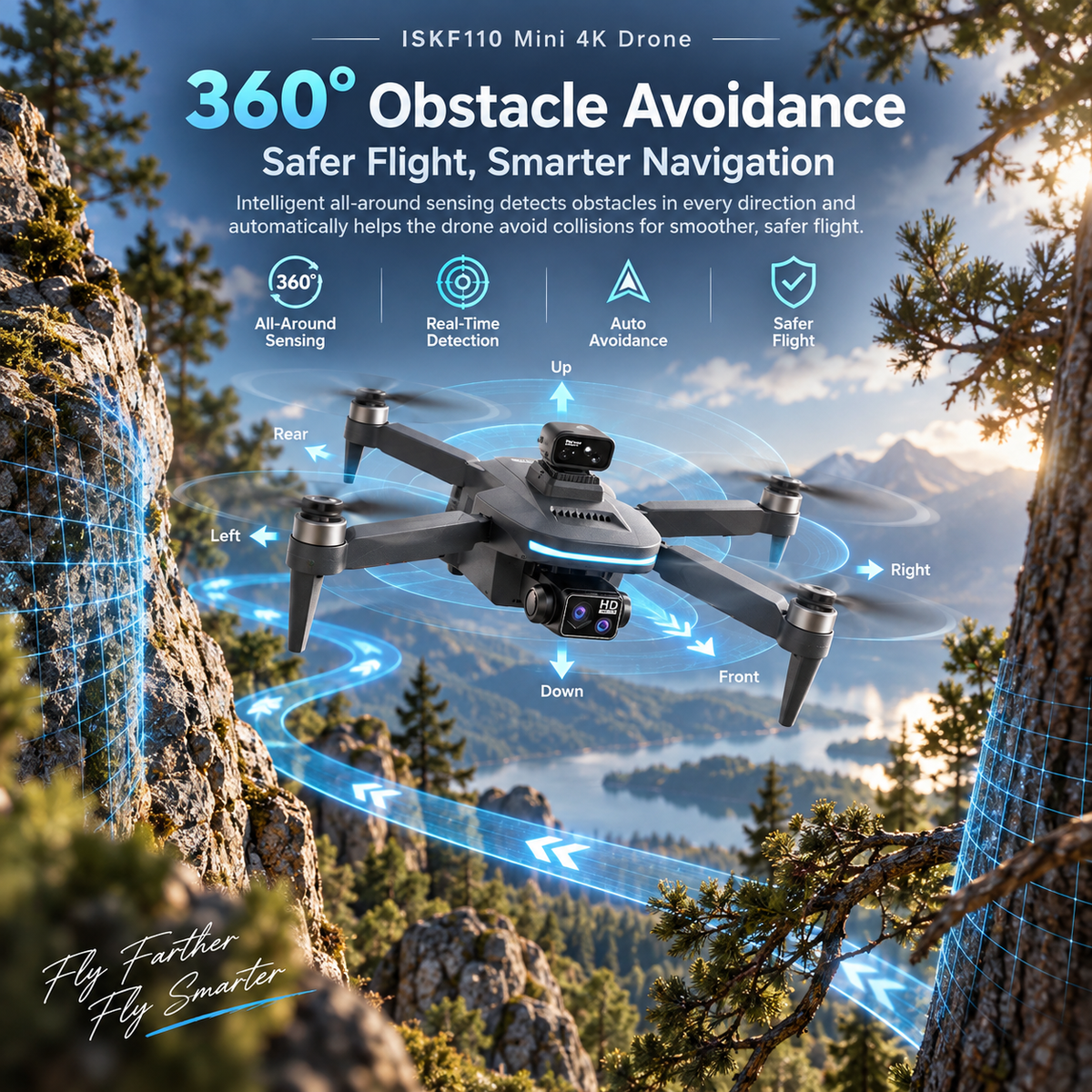 FlyBot ISKF110 4K Drone | 3-Axis Gimbal