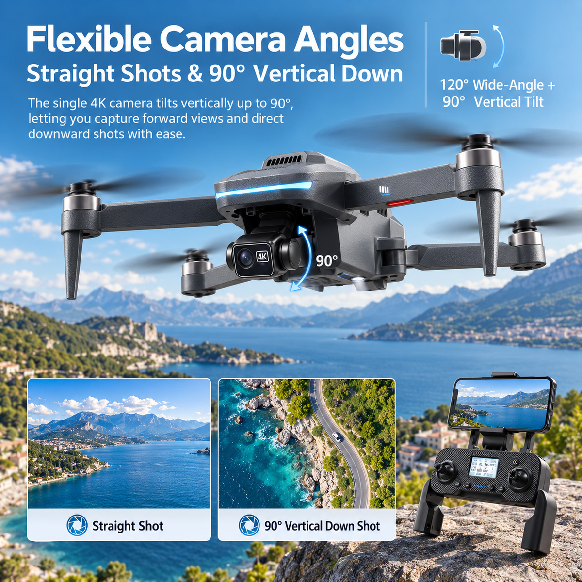 FlyBot ISKF110 4K Drone | 3-Axis Gimbal