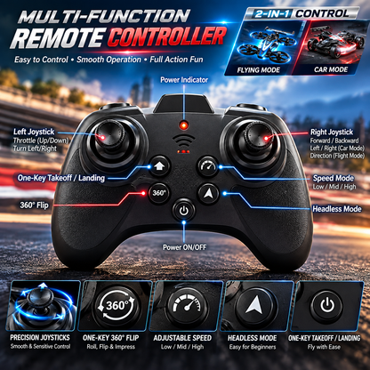 SkyDrift X1 2-in-1 RC Drift Car & Flying Aircraft