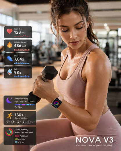Nova V3 Smartwatch – Ultra-Slim AMOLED Fitness & Health Watch