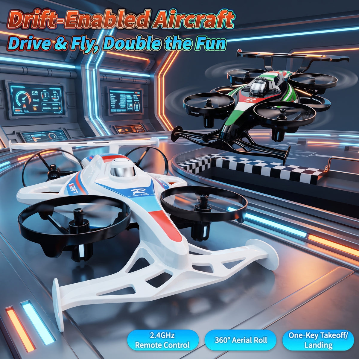 SkyDrift X1 2-in-1 RC Drift Car & Flying Aircraft