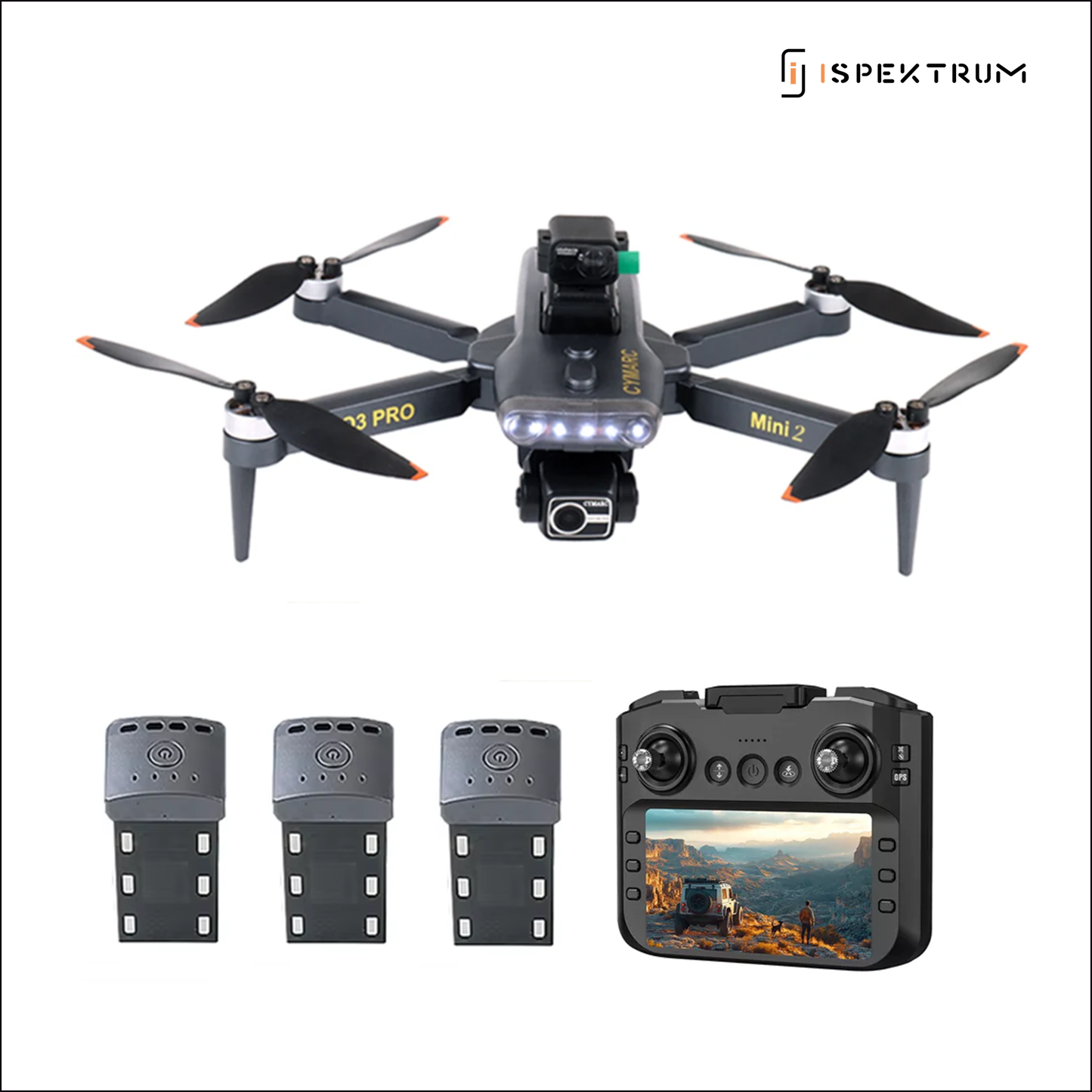 Vortex Q3 Mini 2 4K Drone | 7.8″ HD Screen, 3-Axis Gimbal & GPS