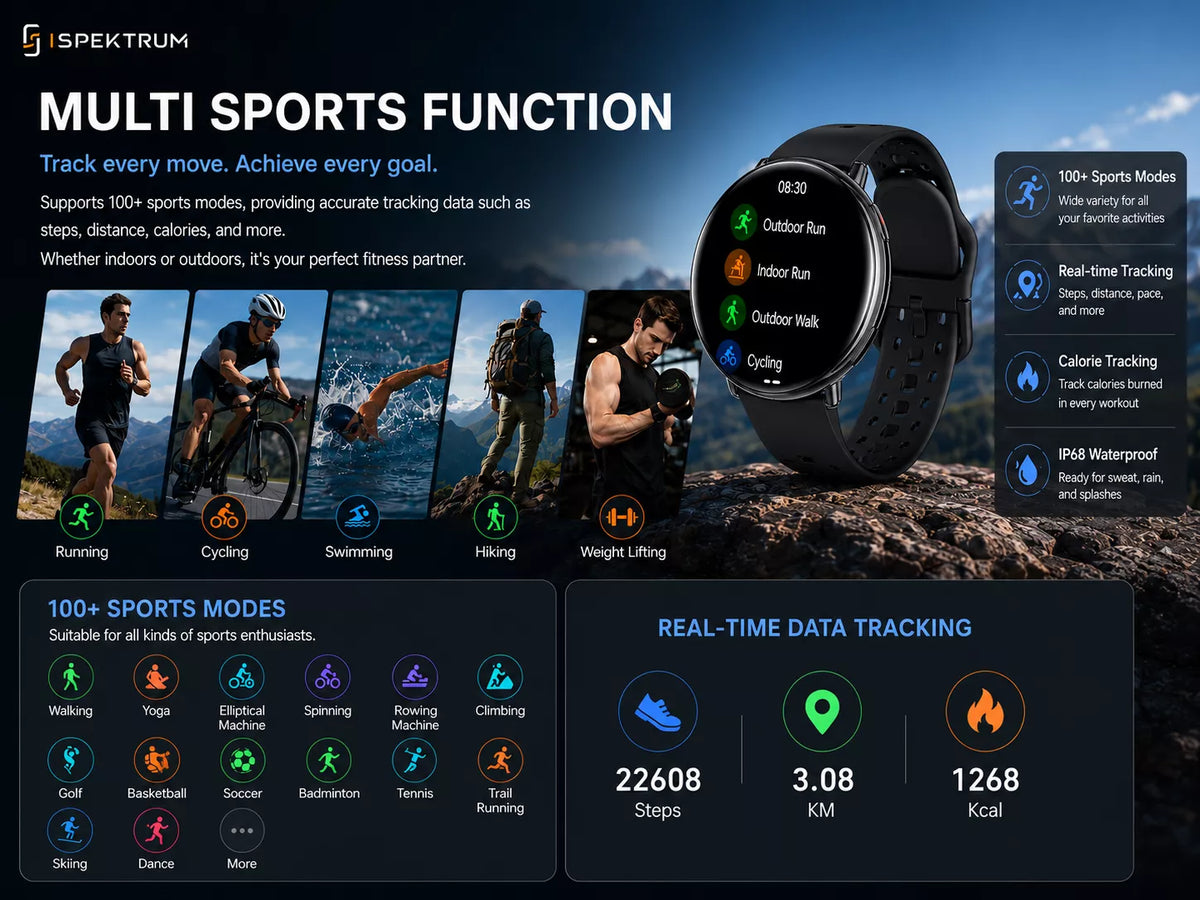 Montre intelligente APEX GPS | Assistant IA ChatGPT et suivi de santé, écran AMOLED, GPS