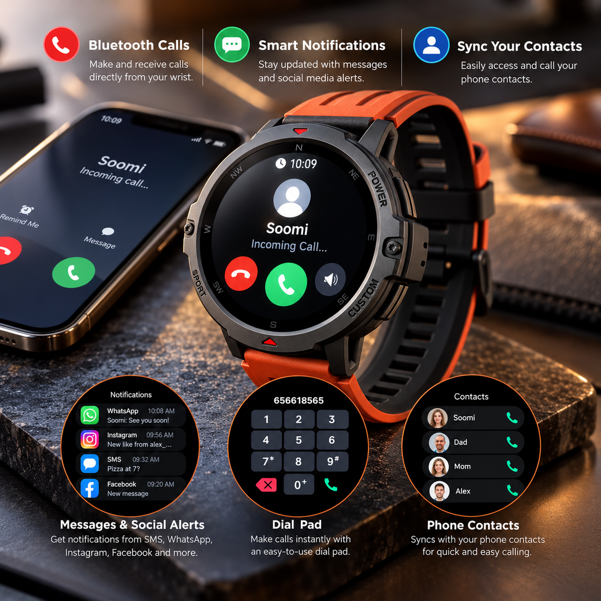 APEX Pro C31 Smartwatch – GPS, Bluetooth Calling, 100+ Sports Modes, 3ATM Waterproof | ISPEKTRUM Canada