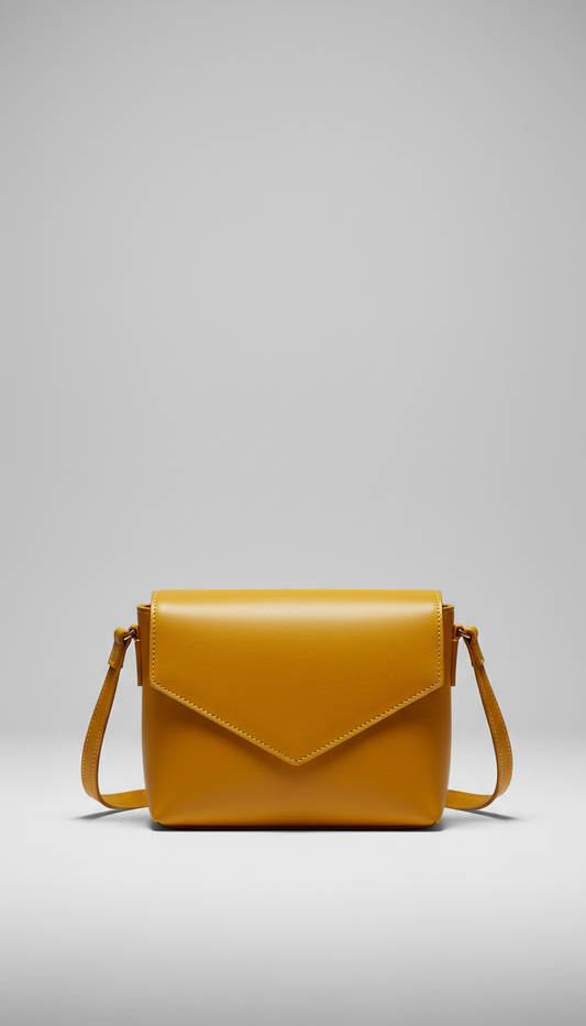 Vivid Ochre leather crossbody bag