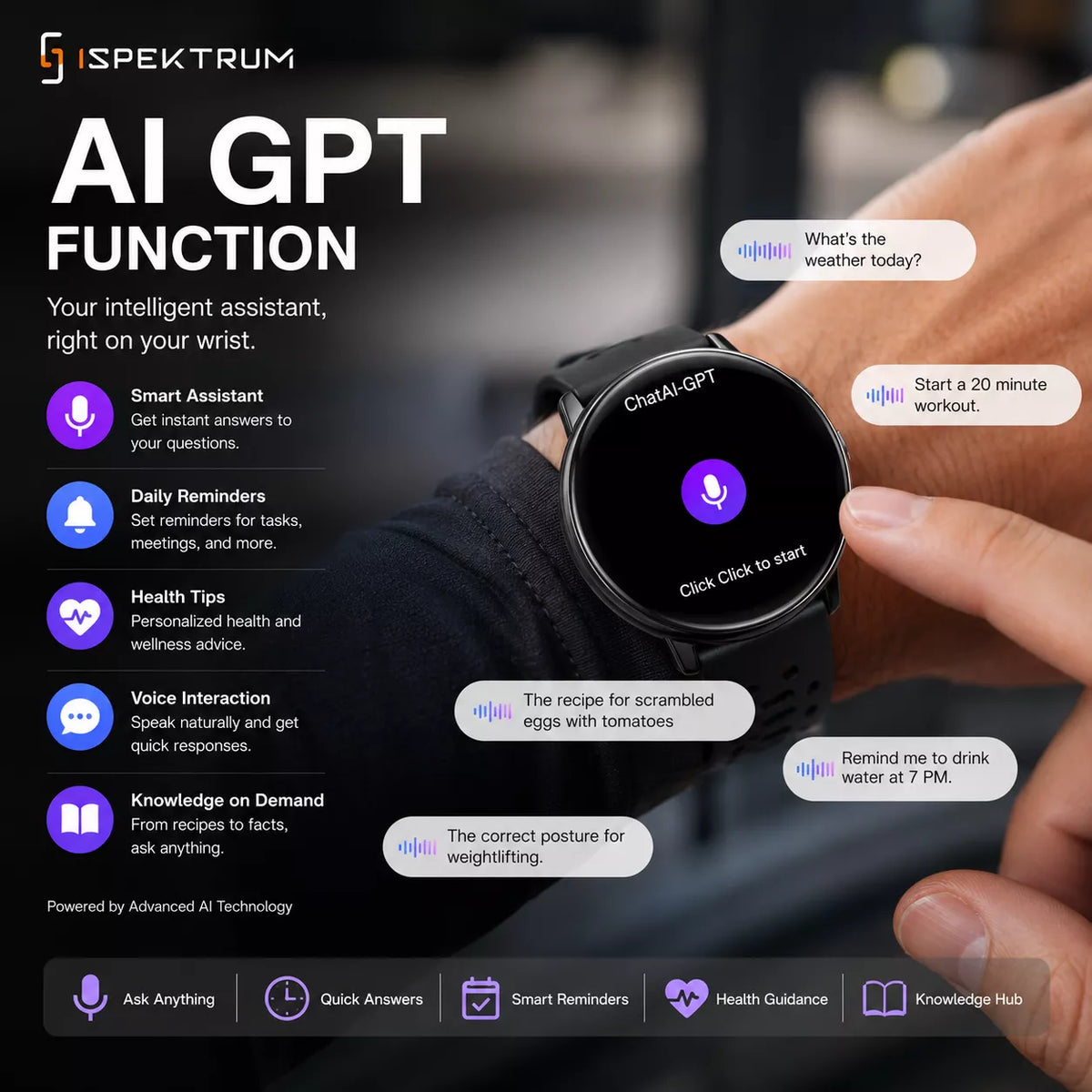 Montre intelligente APEX GPS | Assistant IA ChatGPT et suivi de santé, écran AMOLED, GPS