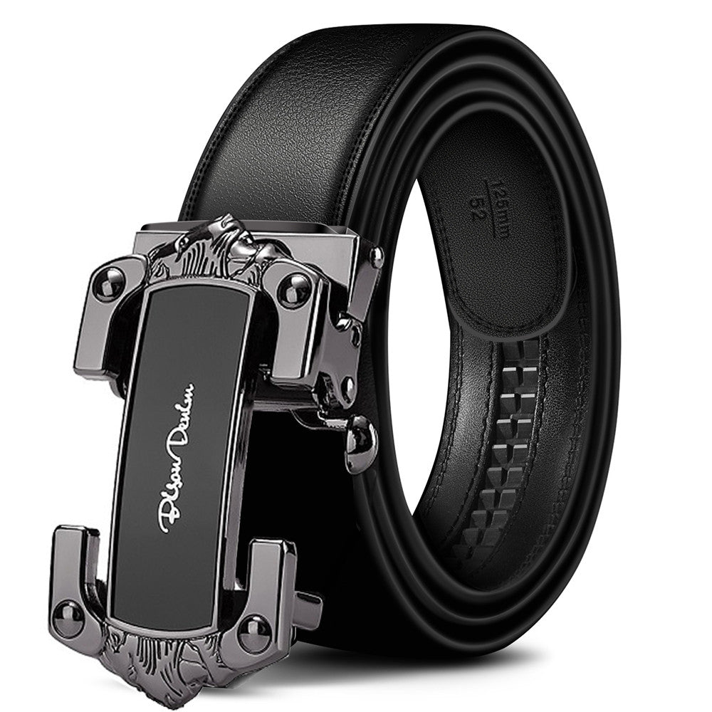 Men's Automatic Buckle Genuine Leather Belt in Fashion