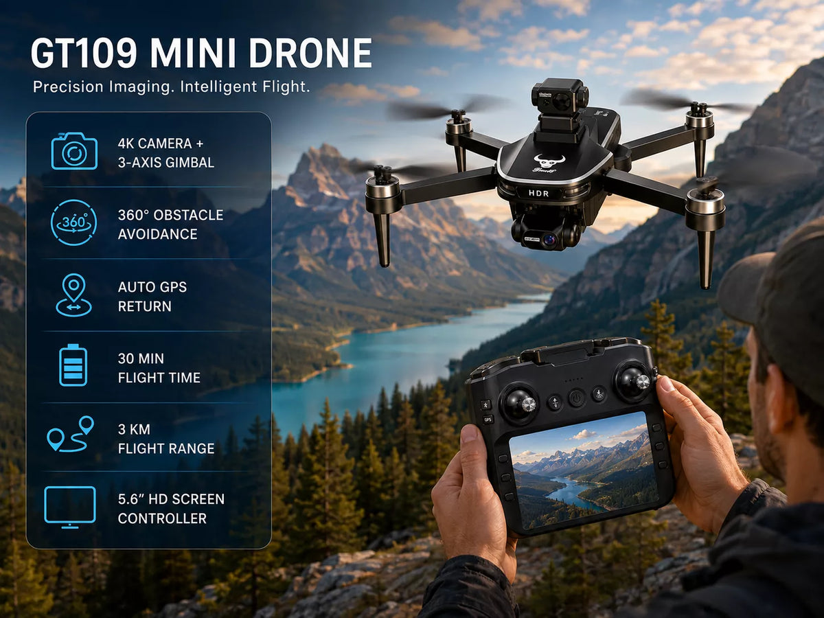 GT109 Mini Drone - 4K Camera & GPS Return
