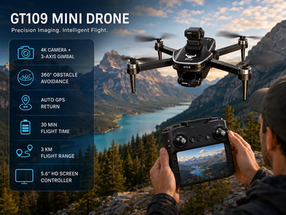 GT109 Mini Drone - 4K Camera & GPS Return