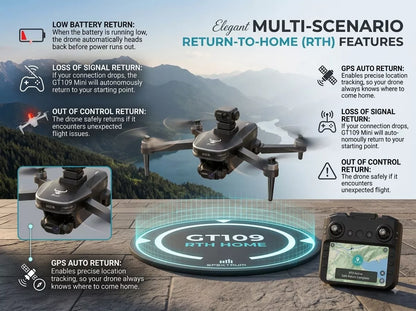 GT109 Mini Drone - 4K Camera & GPS Return