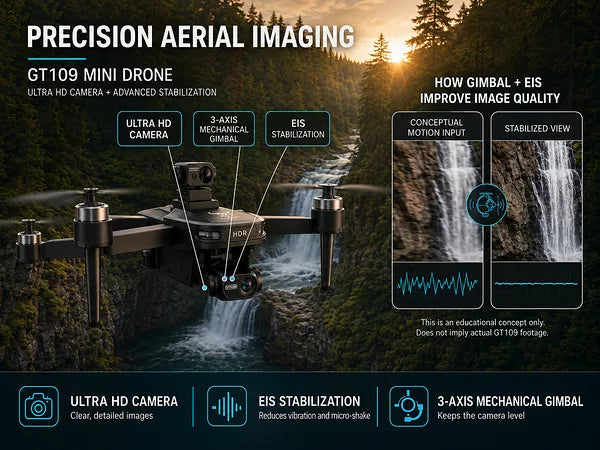 GT109 Mini Drone - 4K Camera & GPS Return