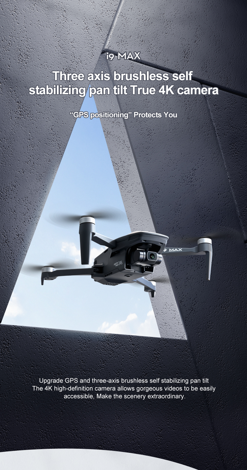 4K Drone-i9 Max Mini | 3-Axis Gimbal | 8MP Camera - ISPEKTRUM Toys & Games