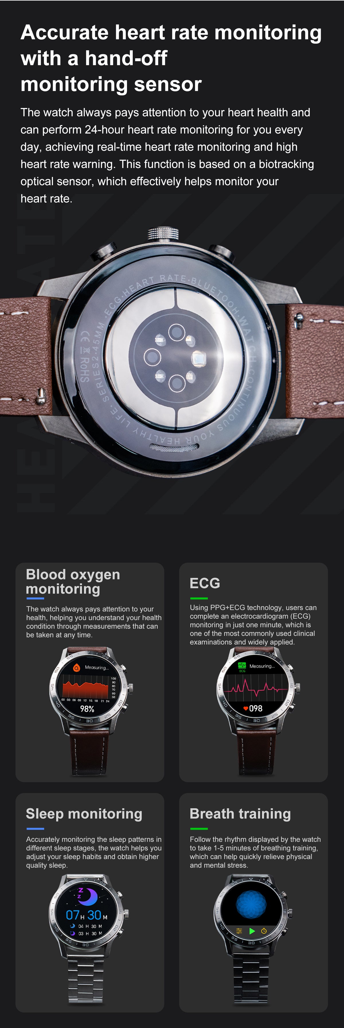 AMOELD Screen | iS70 Smart Watch - ISPEKTRUM Smart Watch