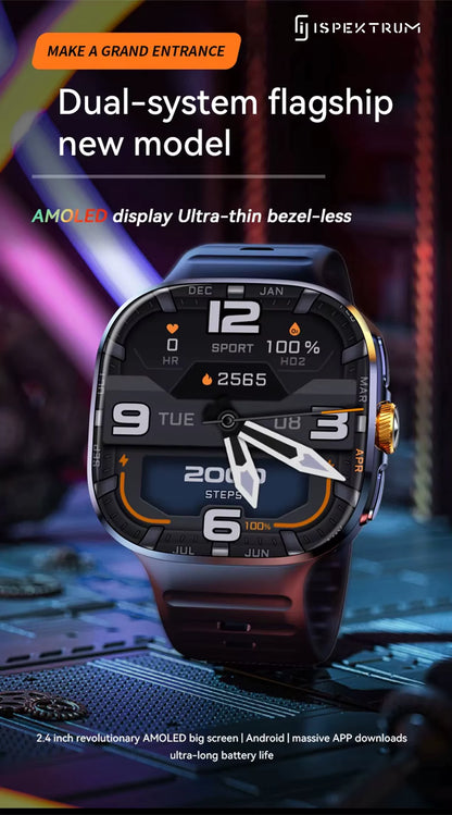 IS99 4G LTE GPS Smartwatch with Rotating Camera, ChatGPT, 2 Inch AMOLED Display & Health Monitoring