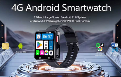IS998 4G LTE Android Smart Watch Phone | 2.64" Display, Dual Camera, GPS, Fitness Tracker Ready ✨