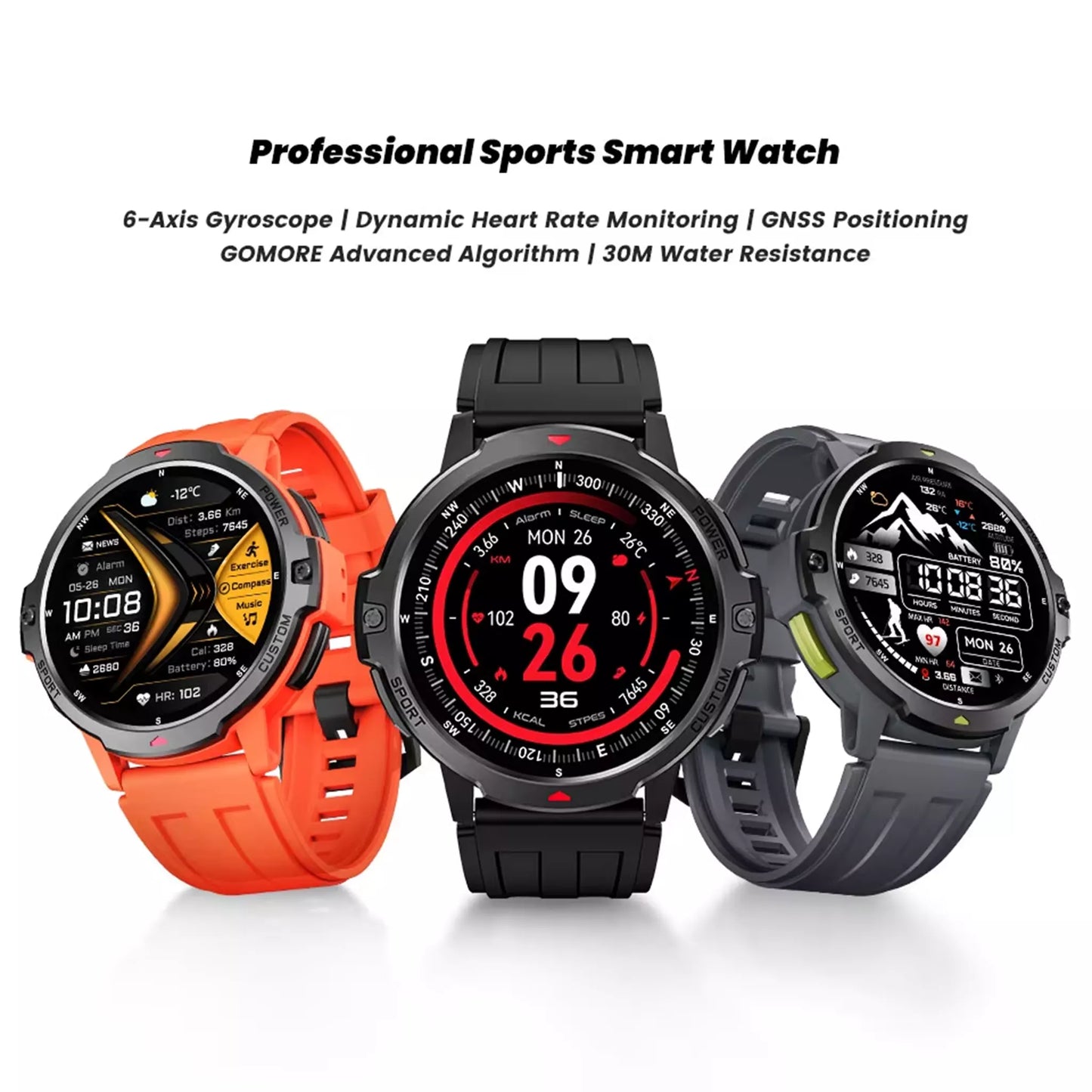 APEX Pro C31 Smartwatch – GPS, Bluetooth Calling, 100+ Sports Modes, 3ATM Waterproof | ISPEKTRUM Canada