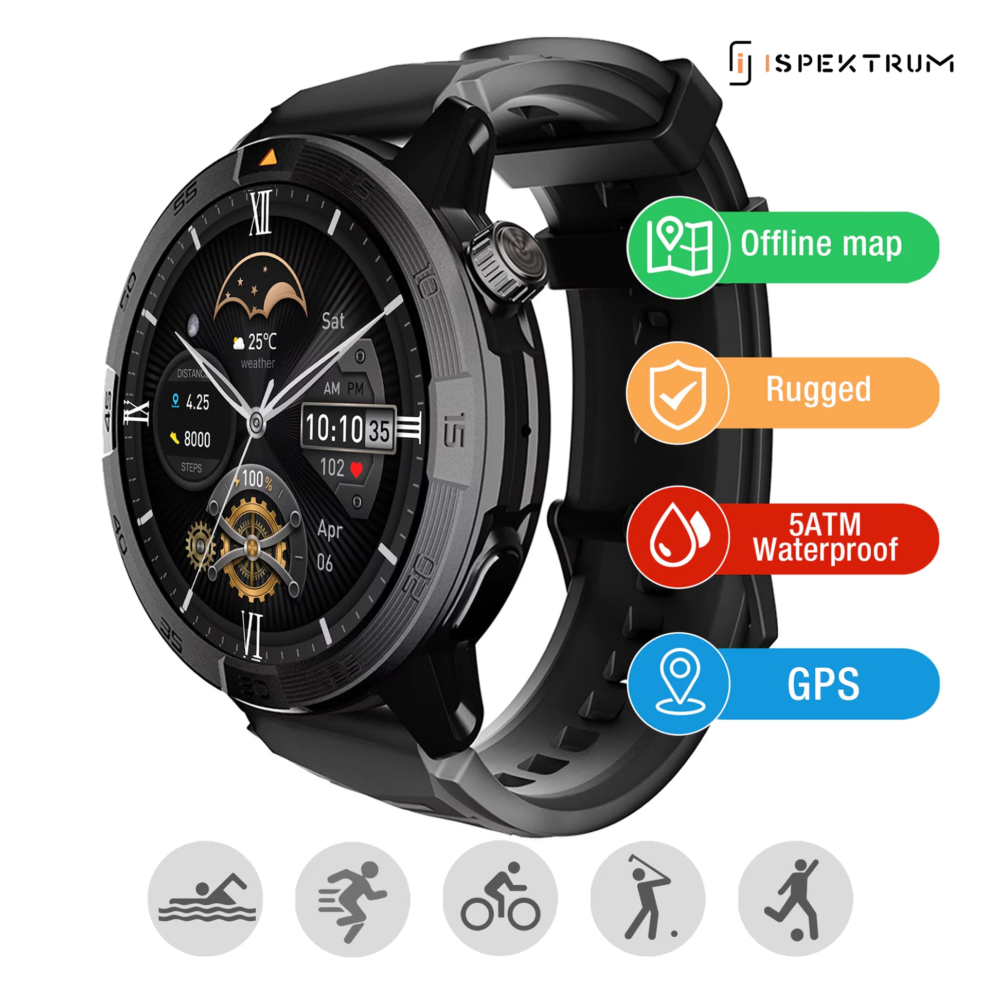Legion Pro GPS Smartwatch – AMOLED Display, Waterproof, Long Battery Life - ISPEKTRUM Smart Watch