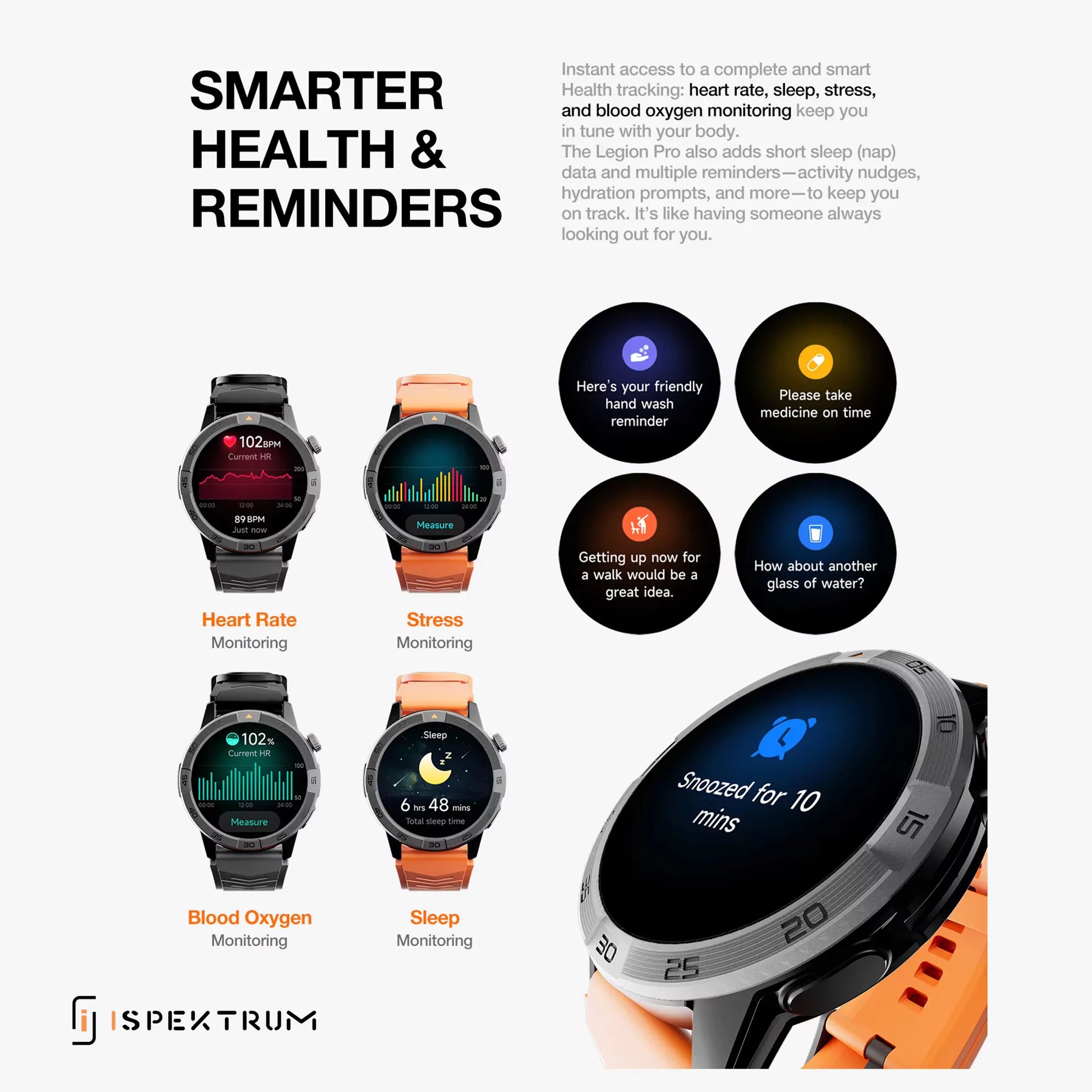 Legion Pro GPS Smartwatch – AMOLED Display, Waterproof, Long Battery Life - ISPEKTRUM Smart Watch