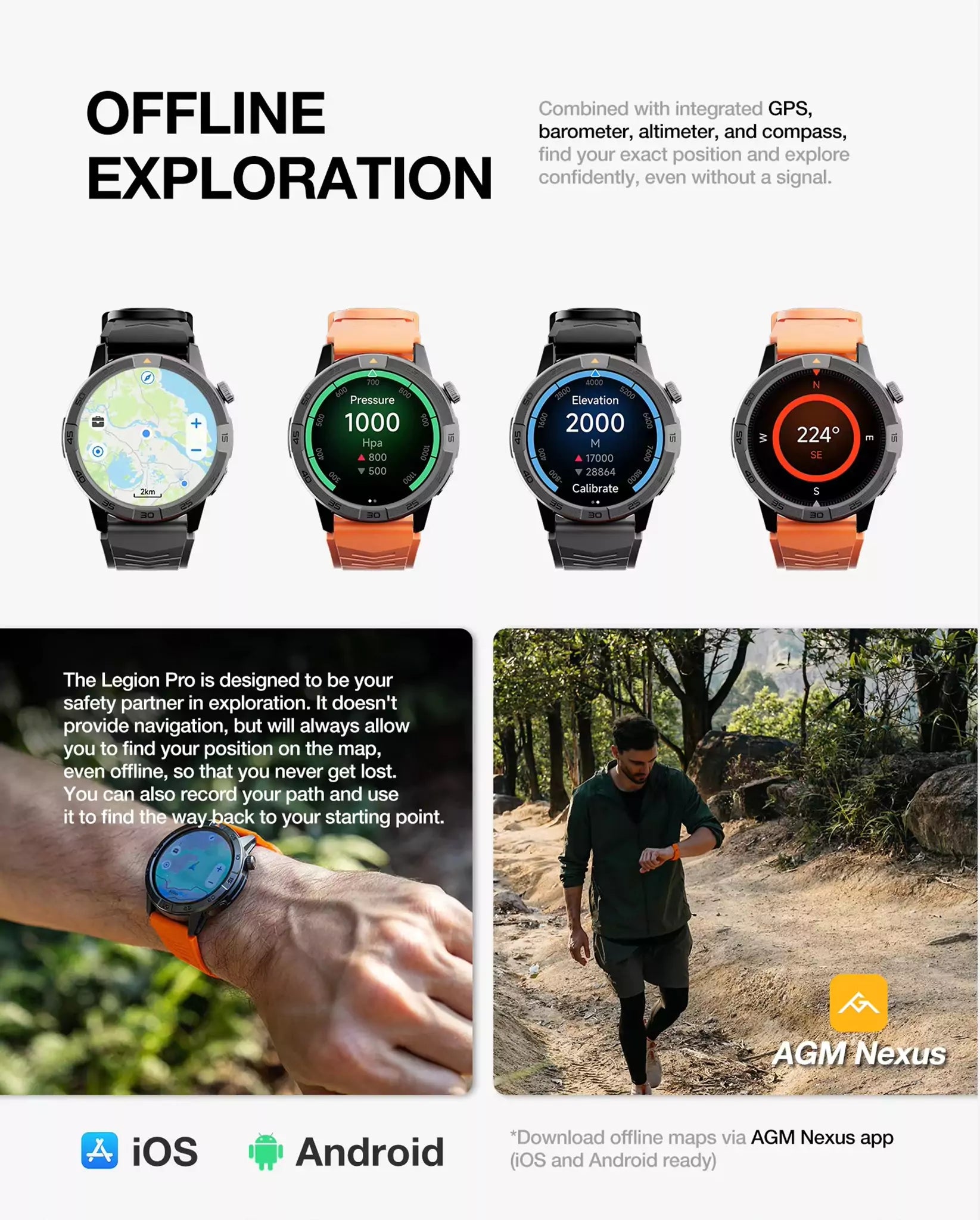 Legion Pro GPS Smartwatch – AMOLED Display, Waterproof, Long Battery Life - ISPEKTRUM Smart Watch