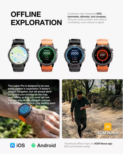 Legion Pro GPS Smartwatch – AMOLED Display, Waterproof, Long Battery Life - ISPEKTRUM Smart Watch