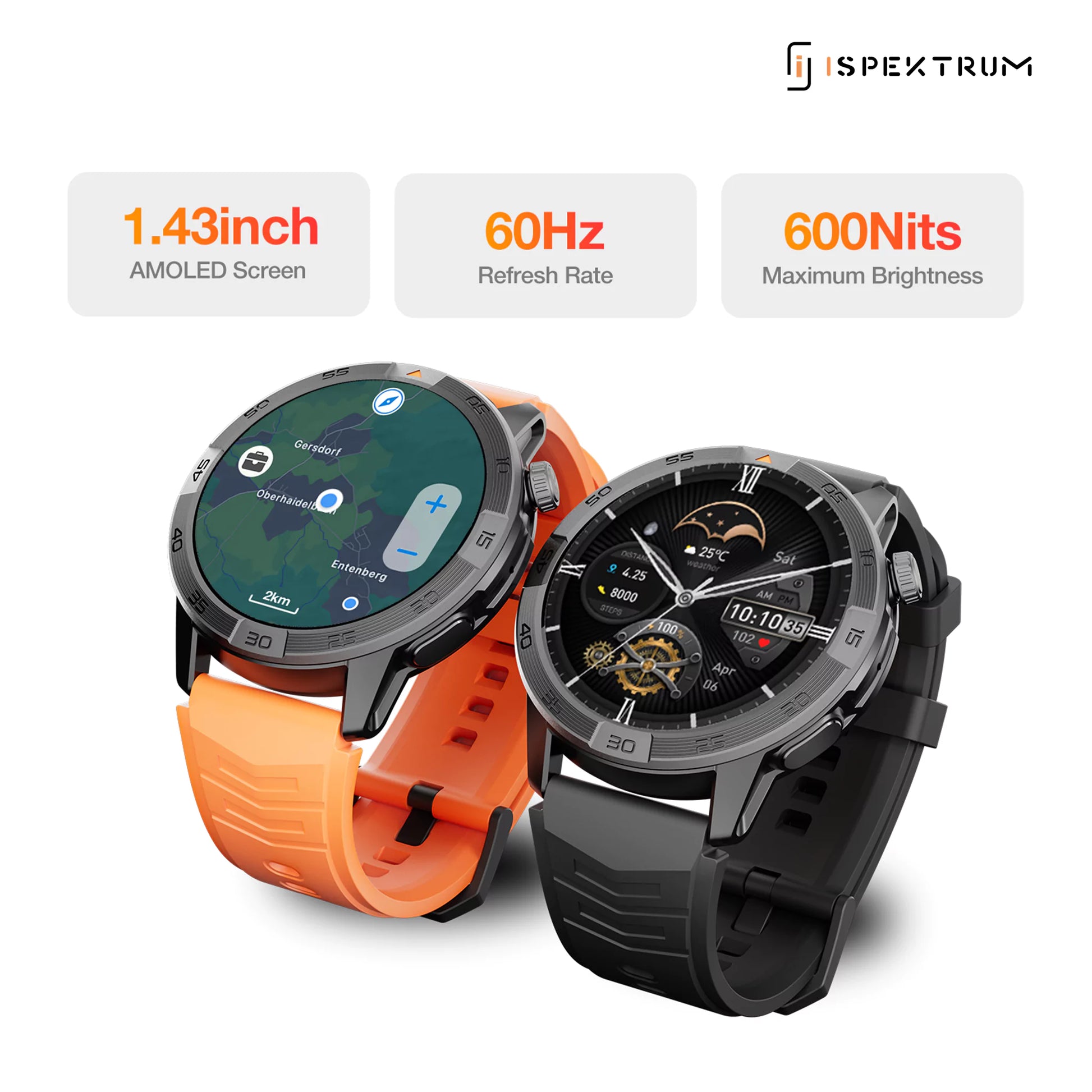 Legion Pro GPS Smartwatch – AMOLED Display, Waterproof, Long Battery Life - ISPEKTRUM Smart Watch
