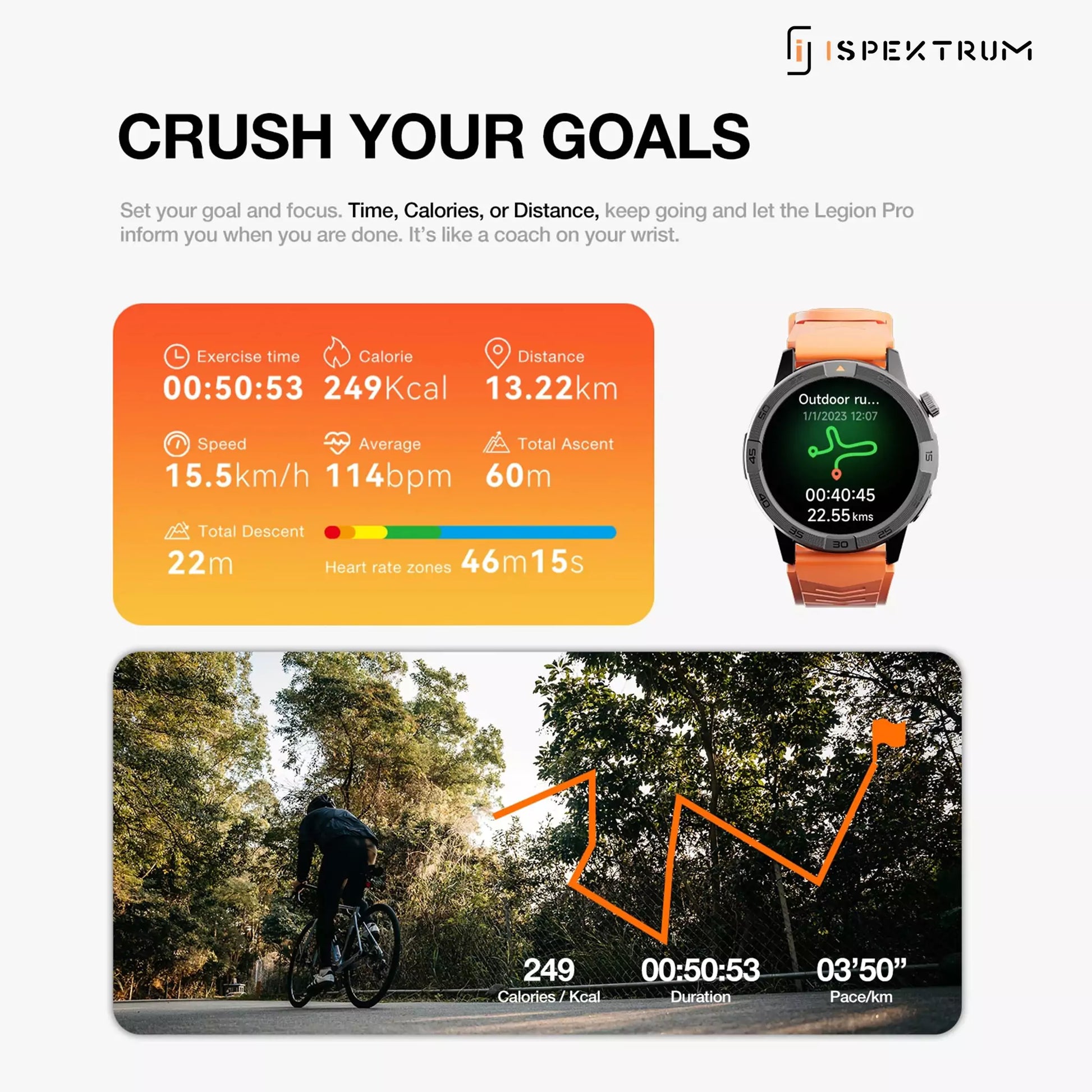 Legion Pro GPS Smartwatch – AMOLED Display, Waterproof, Long Battery Life - ISPEKTRUM Smart Watch