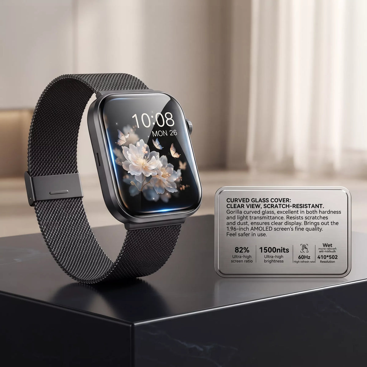 Montre connectée Nova V3 – Ultra-mince, AMOLED, suivi de forme et de santé