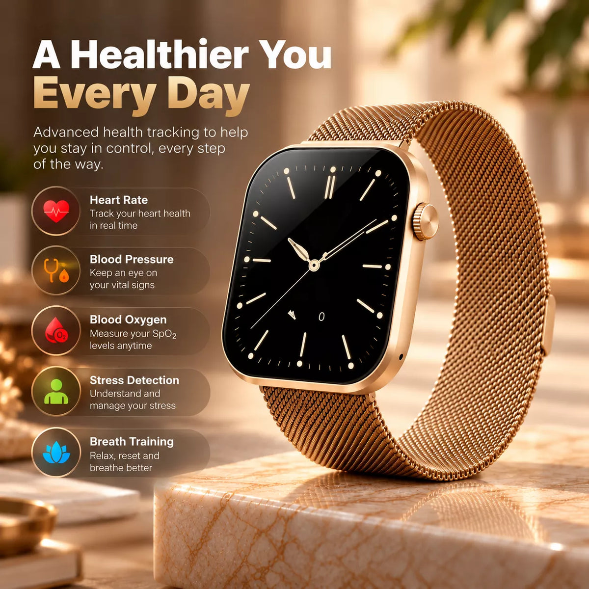 Montre connectée Nova V3 – Ultra-mince, AMOLED, suivi de forme et de santé