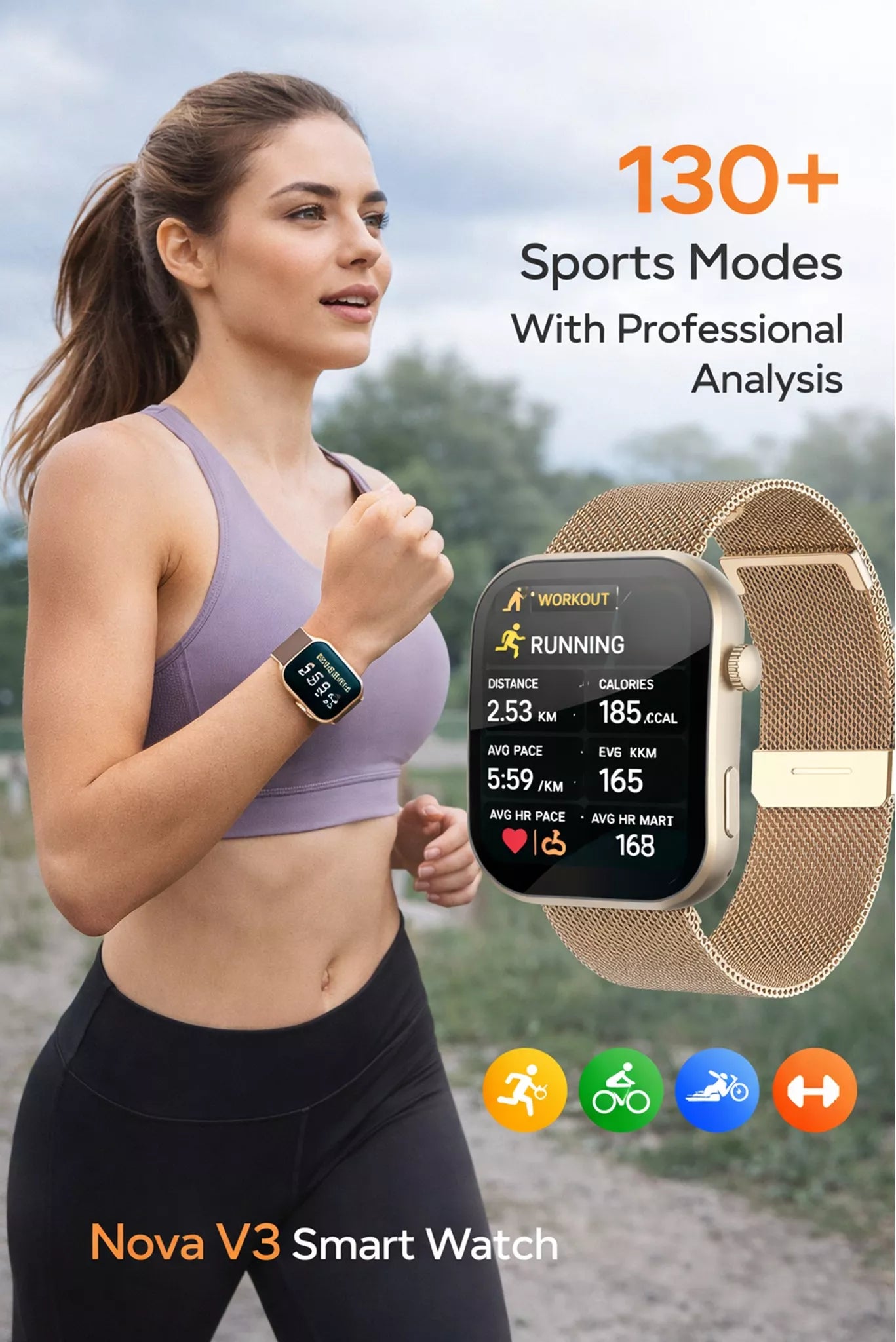 Nova V3 Smartwatch – Ultra-Slim AMOLED Fitness & Health Watch