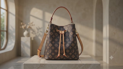 Sac seau à bandoulière en cuir véritable Velora Solace pour femme