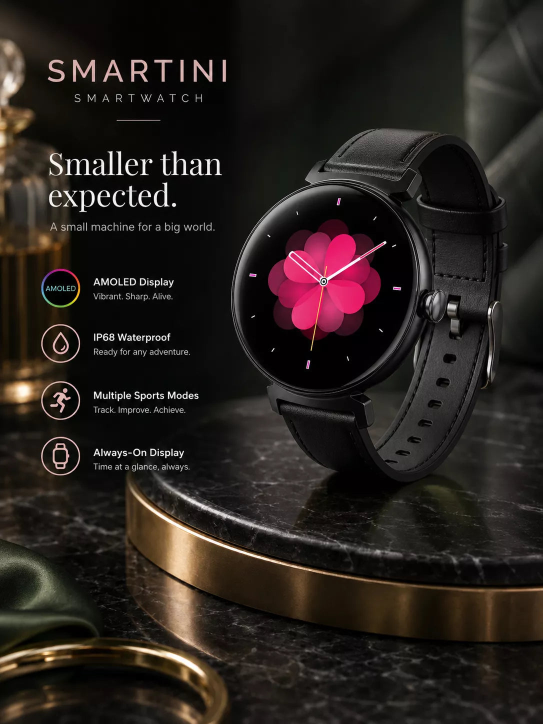 Smartini Mini Smart Watch for Women — AMOLED Display • Health & Fitness Tracker