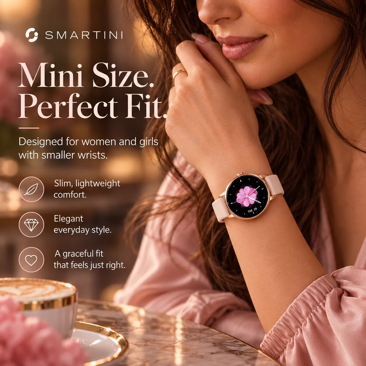 Smartini Mini Smart Watch for Women — AMOLED Display • Health & Fitness Tracker